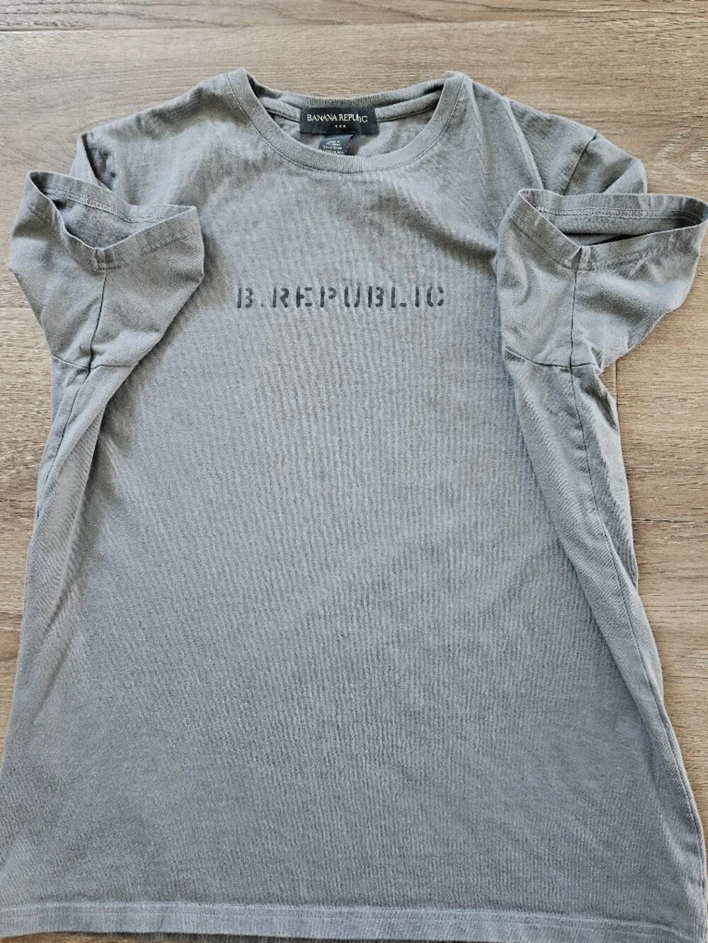 Banana Republic Men's Gray Crew Neck Logo T-Shirt Size M - Picture 5 of 7